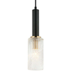 LAMPA wisząca PEROLA PND-43363-3 BK+BR Italux modernistyczna OPRAWA szklana ZWIS tuby kaskada czarna przezroczysta