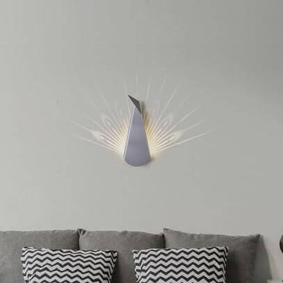 Metalowy kinkiet ścienny ORIGAMI PAWN-W LED 3W 3000K ptak biały