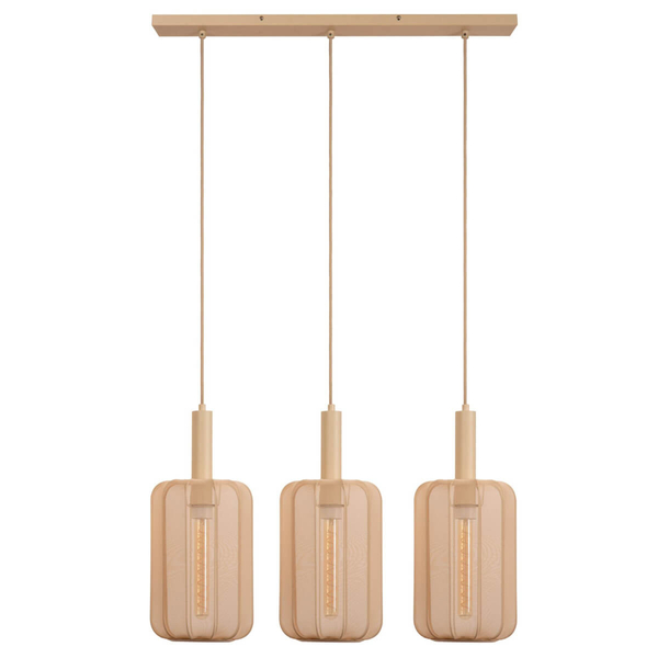 Tkaninowa lampa zwieszana Corina 03447/03/38 do salonu beżowa