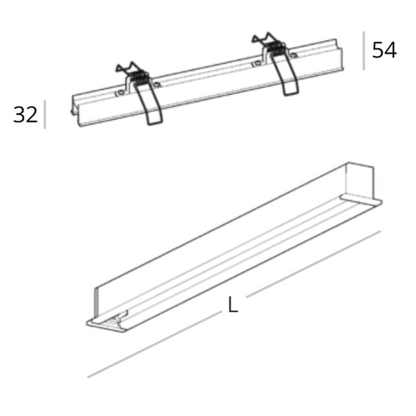 Liniowa lampa wpuszczana Lupinus 2120001102-1 Elkim LED 8W 3000K biała