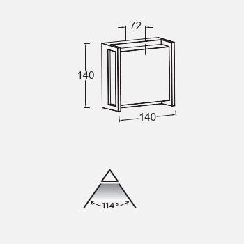 Ścienny kinkiet balkonowy QUBO 5195404118 Lutec LED 9,5W 4000K IP54 szary