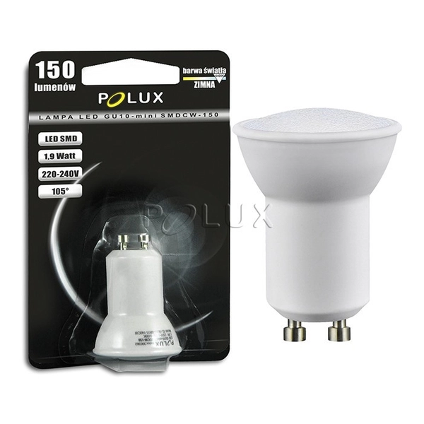Żarówka 300362 Polux GU10 mini grzybek 1,9W 150lm 230V biała zimna