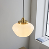 Lampa wisząca L&-197692 Light& szklany klosz mleczny mosiądz