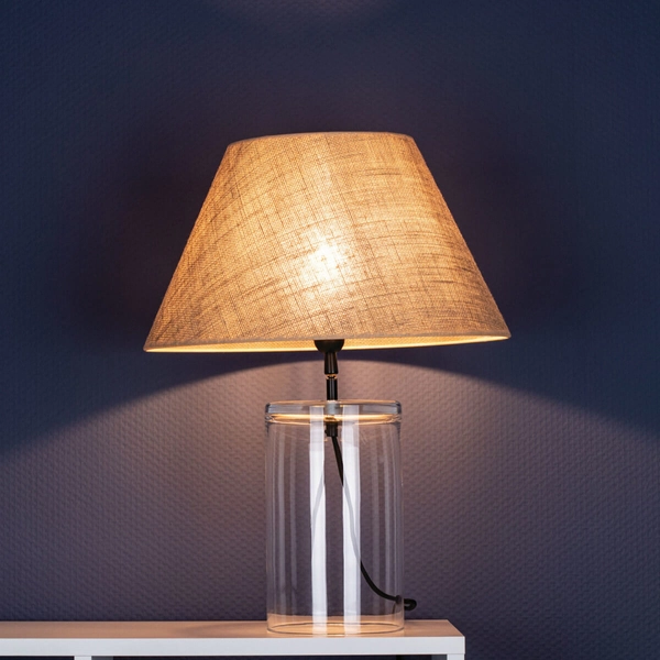 Stołowa LAMPA abażurowa VASO JUTE 779119110 Britop szklana beżowa