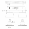 2-punktowa lampa sufitowa Trigono czarne reflektory do holu