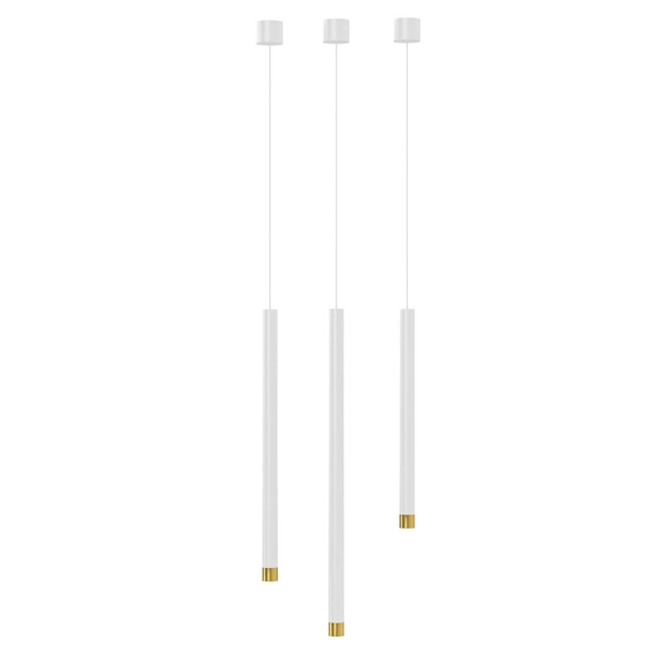 Minimalistyczna lampa wisząca Q I zwis pojedynczy biało złoty