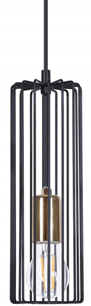 Wisząca lampa Gabia K-4935 industrialna czarna złota