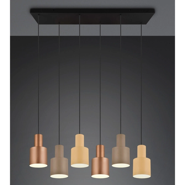 Lampa zwisająca AGUDO 319400617 kuchenna zwis czarny brązowy multikolor