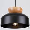 Wisząca lampa do salonu Marion SL.1351 półokrągła drewniana czarna
