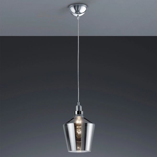 Szklana lampa wisząca Calais loftowa do kuchni nad wyspę czarna