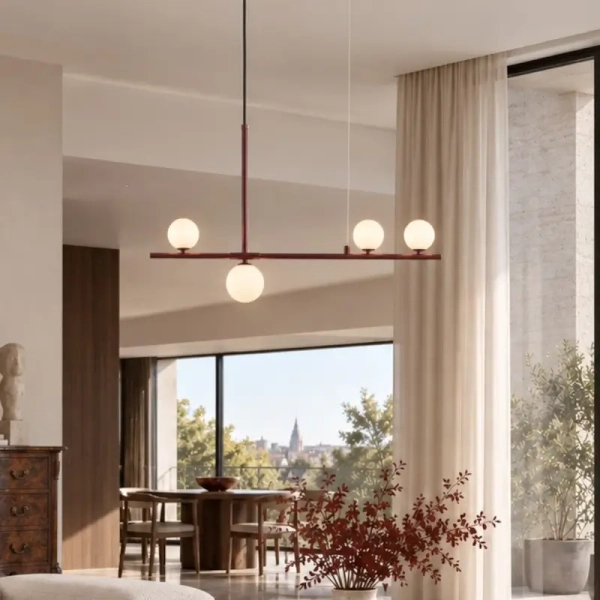 Wisząca lampa do sypialni MODERNO DN1506 burgundowa 4xG9 balls