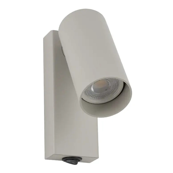 Podłużna lampa ścienna FOURTY 11765 na korytarz tuba jedwabisty szary