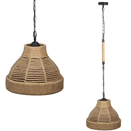 LAMPA wisząca AVERA ROPE marynistyczna OPRAWA zwis na łańcuchu beżowy czarny