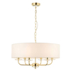 Lampa wisząca Nixon 70561 Endon abażur na łańcuchu ecru mosiądz