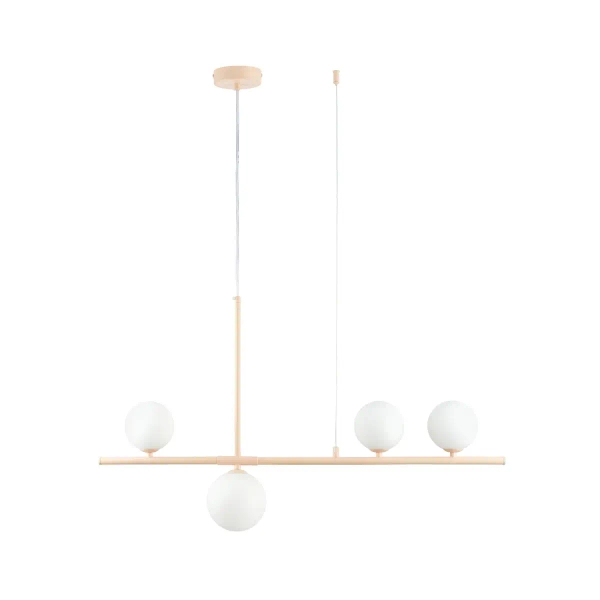 Kremowa lampa wisząca MODERNO DN1506 biała 4xG9 kule do jadalni