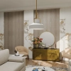 Szklana wisząca lampa Brecken QZ-BRECKEN-2P-AB-ABG biała mosiądz