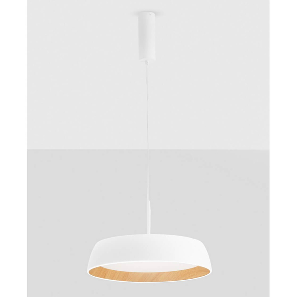 Kuchenna lampa wisząca CARACOLLO LE44813 LED 40W 3000K krągła biały drewniany