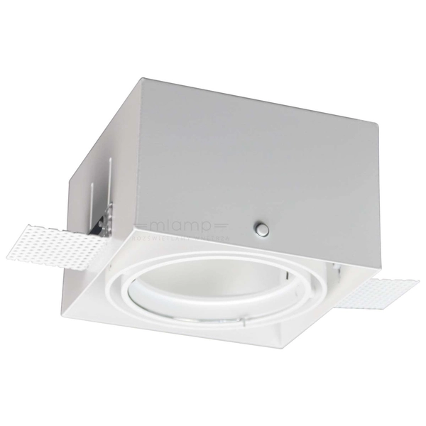 Oczko LAMPA sufitowa KOMORO 7322 Shilo regulowana OPRAWA podtynkowa WPUST kwadratowy do zabudowy biały