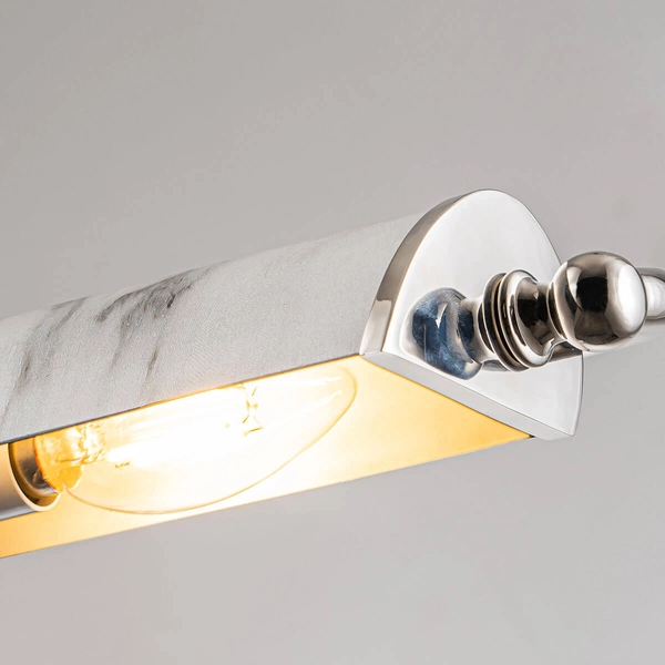 Lampa ścienna Winchfield WINCHFIELD-PLL-PN-WM nikiel biały marmur