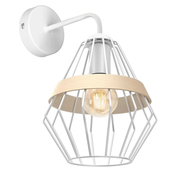Skandynawska LAMPA ścienna CLIFF MLP5517 Milagro metalowa OPRAWA druciana klatka KINKIET hygge drewno biały