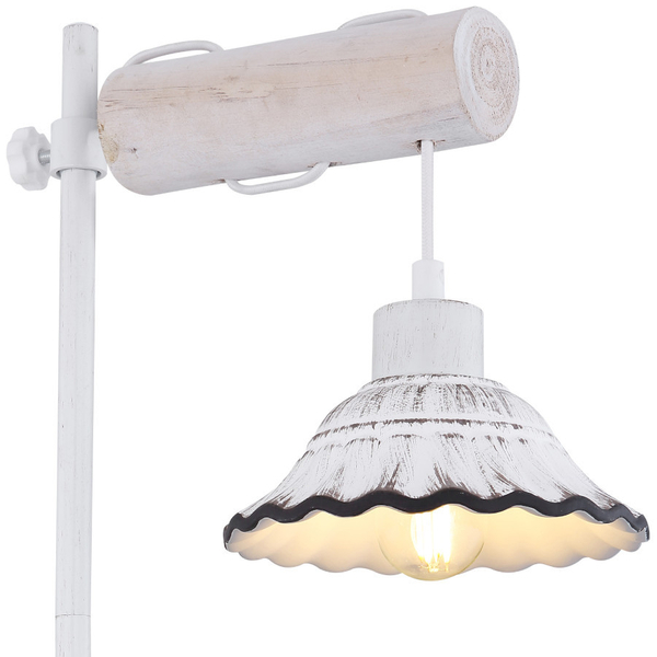Biurkowa LAMPKA prowansalska JOWITA 54050-1T Globo stojąca LAMPA metalowa  stołowa biała czarna