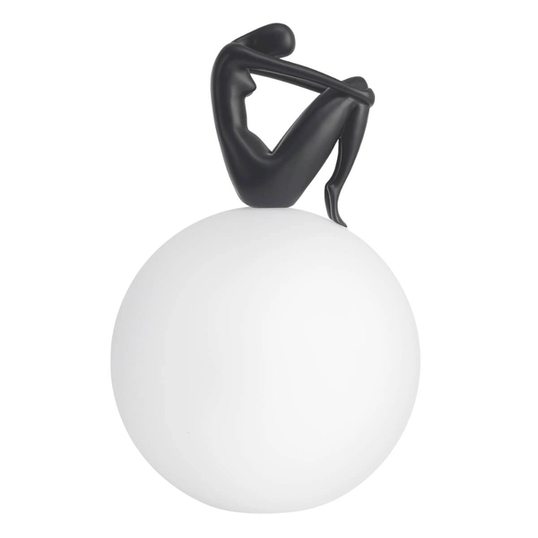 Lampka nocna WOMEN ST-6020-B black Step figurka szklana metalowa biała czarna