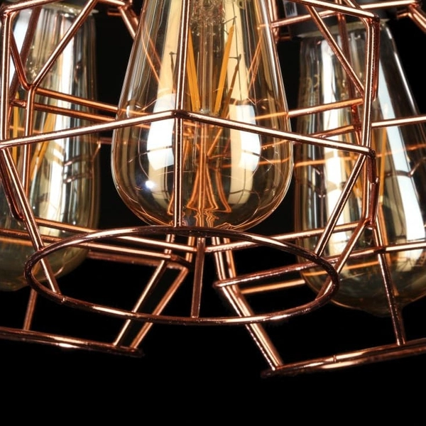 Salonowa lampa wisząca Carron AZ1660 Azzardo kaskada druciaki miedź