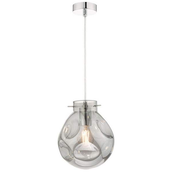 Designerski zwis Quinn QUI0110 Dar Lighting kula szkło dymione chrom