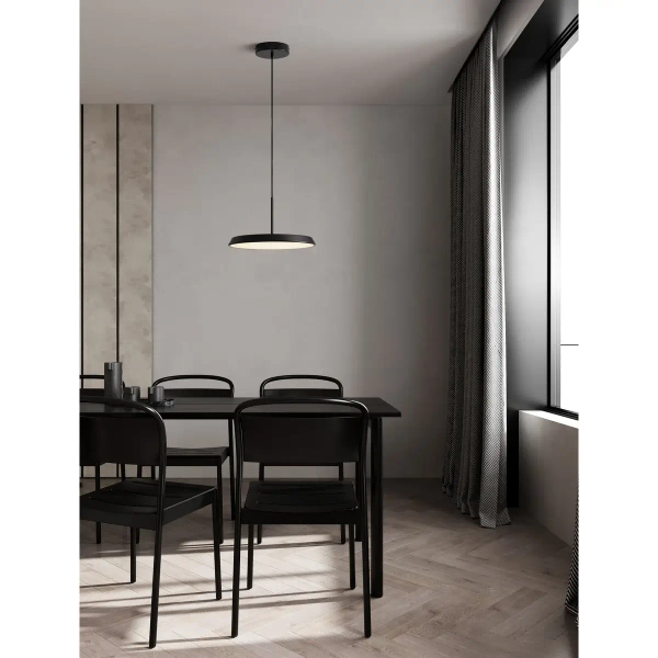 Okrągła lampa wisząca FOVENTO LE45440 LED 27W 3000K metalowa czarna