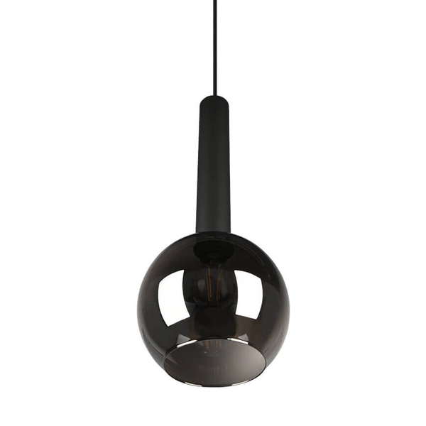 Lampa zawieszana CLAYTON 310300132 Trio pojedyncza bańka przydymiona czarny