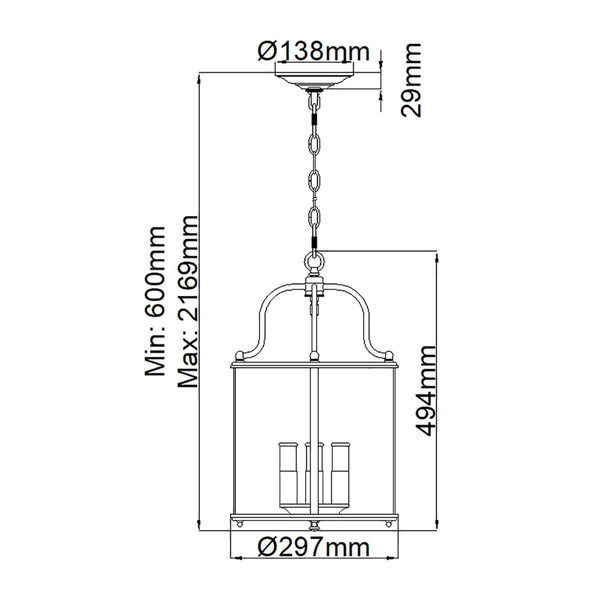 Lampa jadalniana wisząca Gentry HK-GENTRY-P-M-PW Hinkley pewter