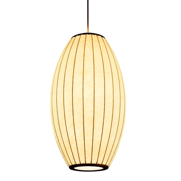 Owalna lampa wisząca SILK ST-2335-20 lampion jedwabna biała