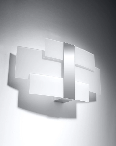 LAMPA ścienna SL.0350 szklana OPRAWA kinkiet chrom biały