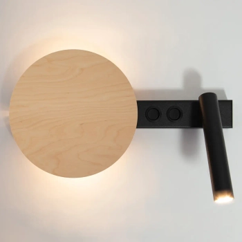 Ścienny kinkiet Hotel Mood 41365 z włącznikiem na listwie czarny drewniany