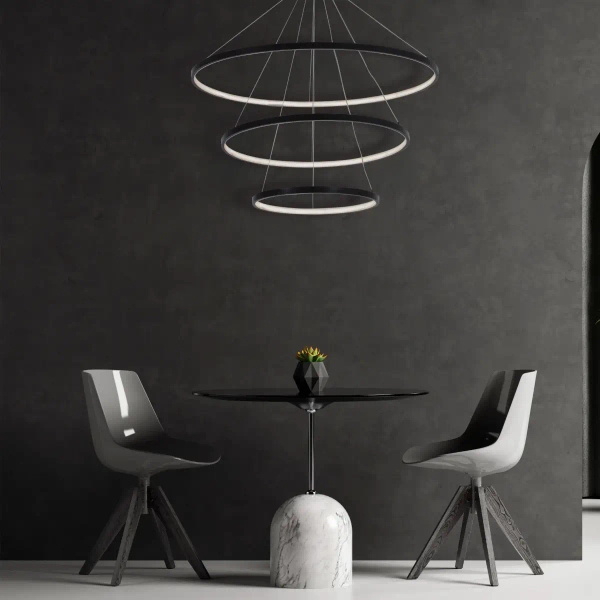 Pierścieniowa lampa wisząca LEA 330024 LED 82W 4000K ringi czarne