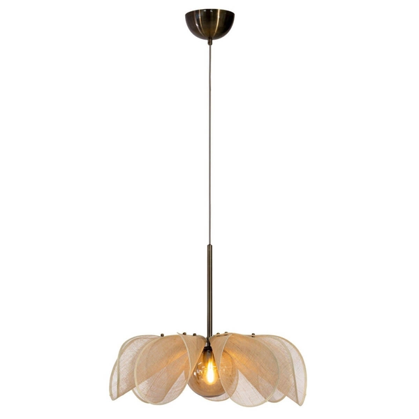 Ekologiczna lampa zwisająca STYRKA 108659 Markslojd z włókna beżowa bursztynowa