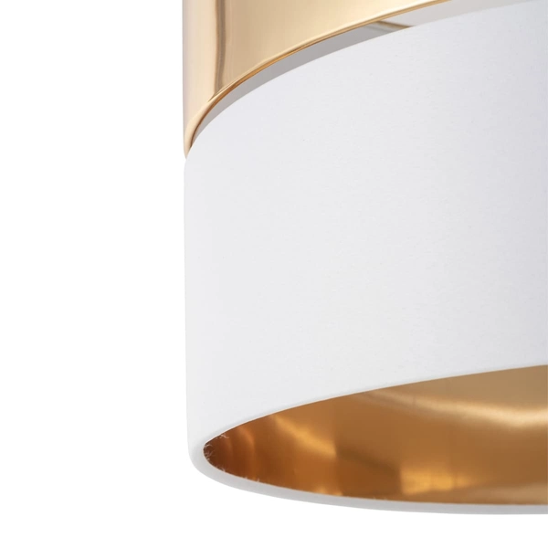 Lampa glamour wisząca Hilton 4771 TK Lighting z tkaniny biała złota