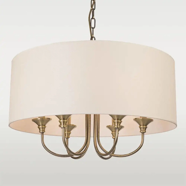 Klasyczna LAMPA wisząca ABU DHABI P06871BR-WH Cosmolight okrągły zwis do sypialni biały