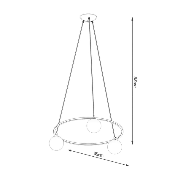 Zwisająca lampa Yoli SL.1213 kule bańki do salonu czarna biała