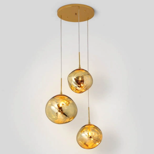 Wisząca lampa Sfero ABR-Z3G-E27 Abruzzo kaskadowa bańki złota