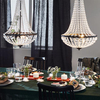 Czarna lampa pałacowa Granso 107027 do jadalni nad stół glamour