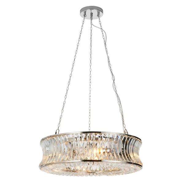 Okrągła lampa wisząca L&-1104528 crystal srebrny przezroczysty