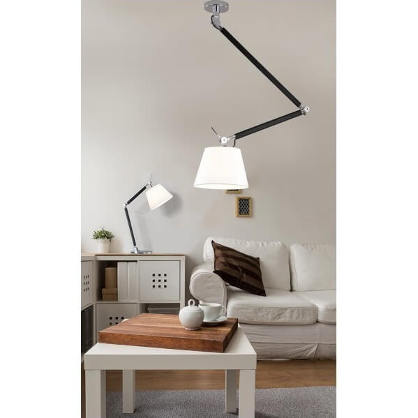 Wisząca lampa regulowana Zyta do przedpokoju czarna biała