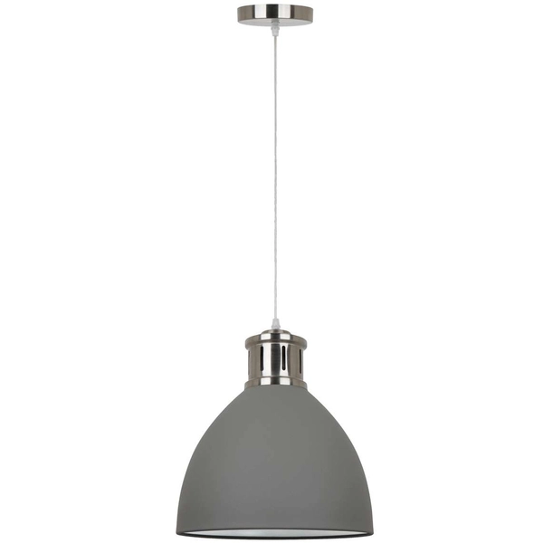 Industrialna LAMPA wisząca LOLA MD-HN8100-GR+S.NICK Italux metalowa OPRAWA zwis kopuła loft szara