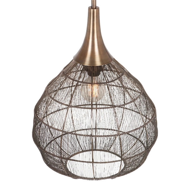 Pojedyncza lampa wisząca SORAYA 365440104 Trio łezka druciak czarny złoty