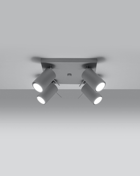 Plafon LAMPA sufitowa Ring SL.0452 Sollux natynkowa OPRAWA metalowa SPOT regulowane tuby szare
