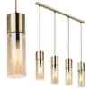 Wisząca LAMPA loft ANNIKA 21000-4HM Globo szklana OPRAWA tuby ZWIS na listwie mosiężny bursztynowy