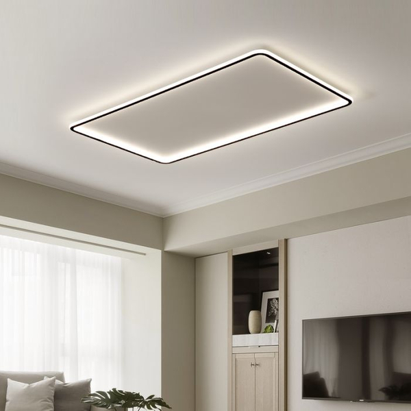 Prostokątny plafon Large LED 66W 3000K do holu czarny biały