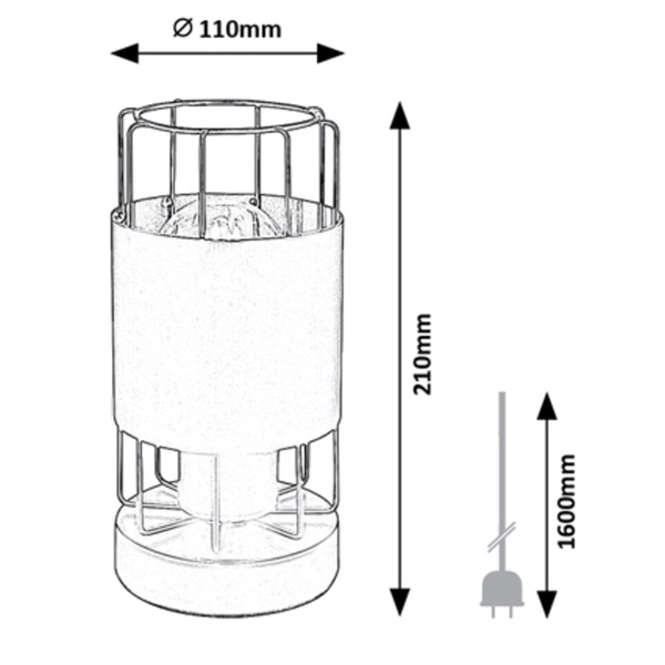 Stojąca lampa stołowa Dimitri 3124 czarny druciak okrągły do gabinetu