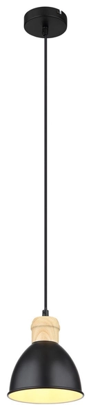 Wisząca lampa loftowa Wiho 54018HS do sypialni czarna drewno